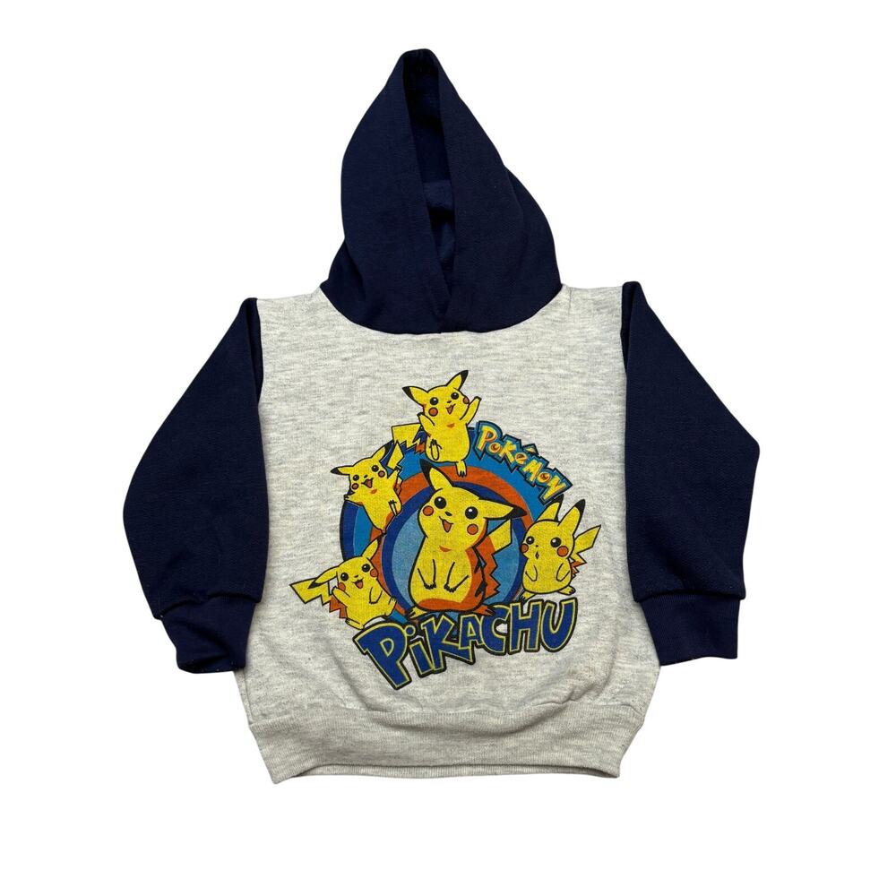 Vintage 90s Pokemon Pikachu Youth Hoodie Sweatshirt Kids Small Loungewear